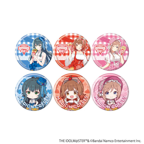 『学園アイドルマスター』缶バッジ03/クレープ風ドレスver. BOX(全6種)(描き下ろし&ミニキャライラスト)