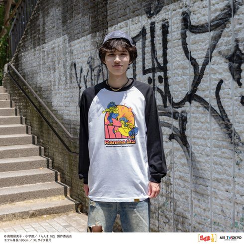 『らんま1/2』TVアニメ第2弾 ポップイラストラグランスリーブTシャツ 1(早乙女乱馬 & 天道あかね)