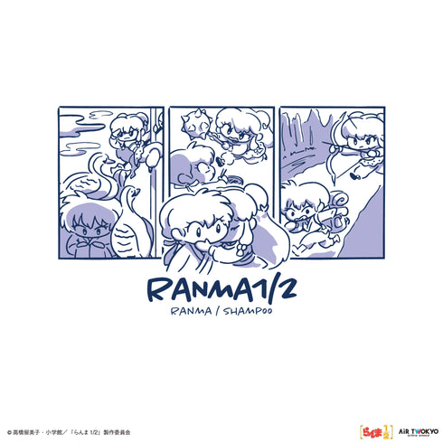 『らんま1/2』TVアニメ第2弾 ポップイラストラグランスリーブTシャツ 2(らんま & シャンプー)