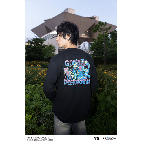『ゴジラ』ゴジラ 70 周年記念 平成・VS シリーズ キャラクターイラストロングスリーブ T シャツ 3(ゴジラ VS デストロイア)