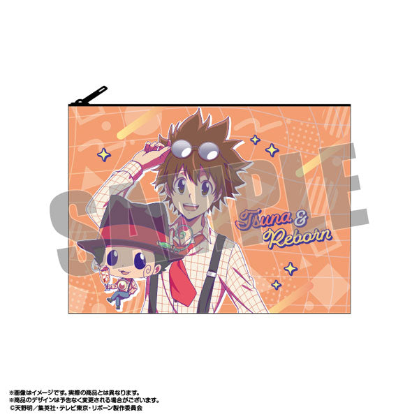 『家庭教師ヒットマンREBORN!』フラットポーチ レトロファッション沢田網吉&リボーン