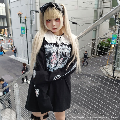 『サンリオキャラクターズ』QOOZA × マイメロディ&クロミ / コラボ L/S TEE