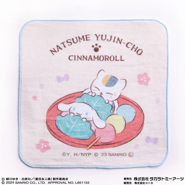 『夏目友人帳×サンリオキャラクターズ』夏目友人帳×シナモロール ガーゼタオルハンカチ