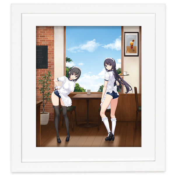 『珈琲貴族先生』描き下ろし複製原画(青山澄香&白峰莉花/喫茶店)