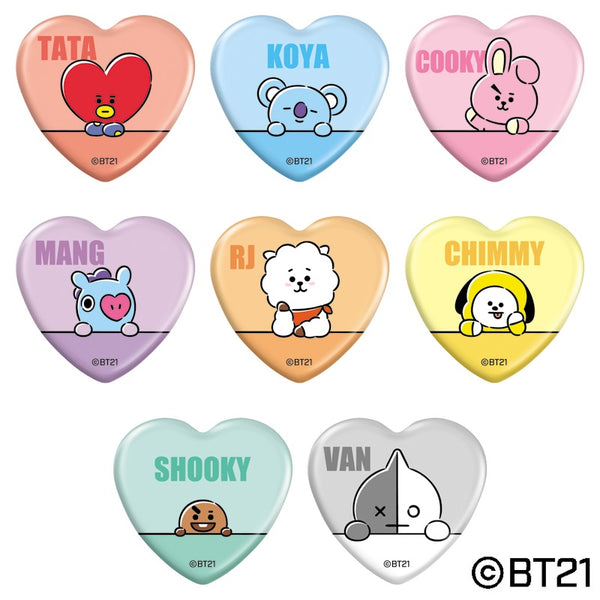 『BT21』トレーディング ハート缶バッジ BOX