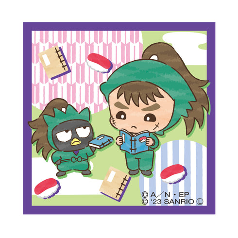 『忍たま乱太郎×サンリオキャラクターズ』ステッカー (長次×バッドばつ丸)