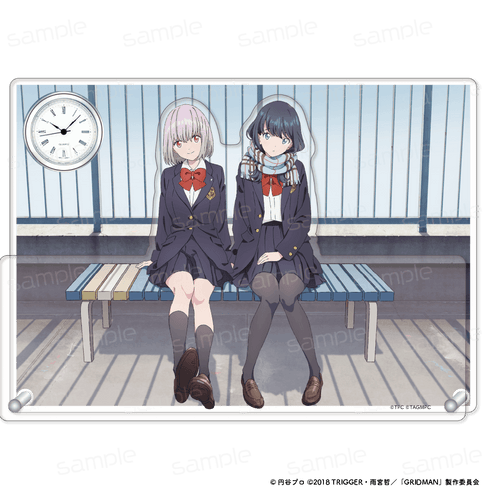 『SSSS.GRIDMAN』描き下ろし アクリルジオラマ時計【アカネ&六花】