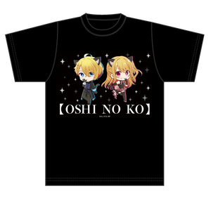 『【推しの子】』ぷちちょこグラフィックTシャツ【アクア&ルビー】黒ドレス