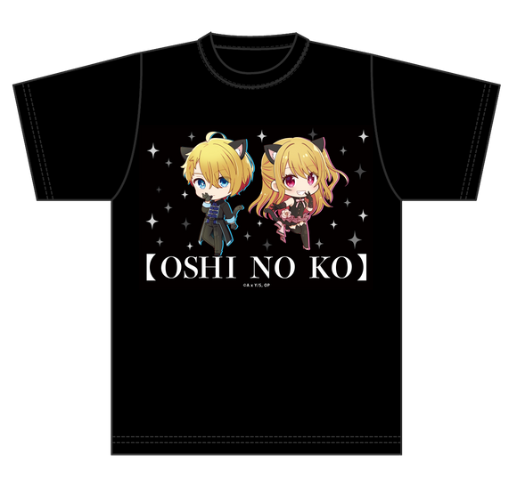 『【推しの子】』ぷちちょこグラフィックTシャツ【アクア&ルビー】黒ドレス