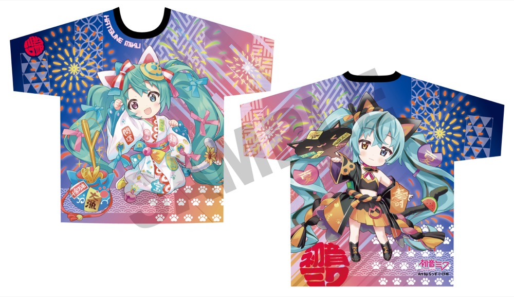 『初音ミク×招き猫』フルグラフィックTシャツ Art by らっす