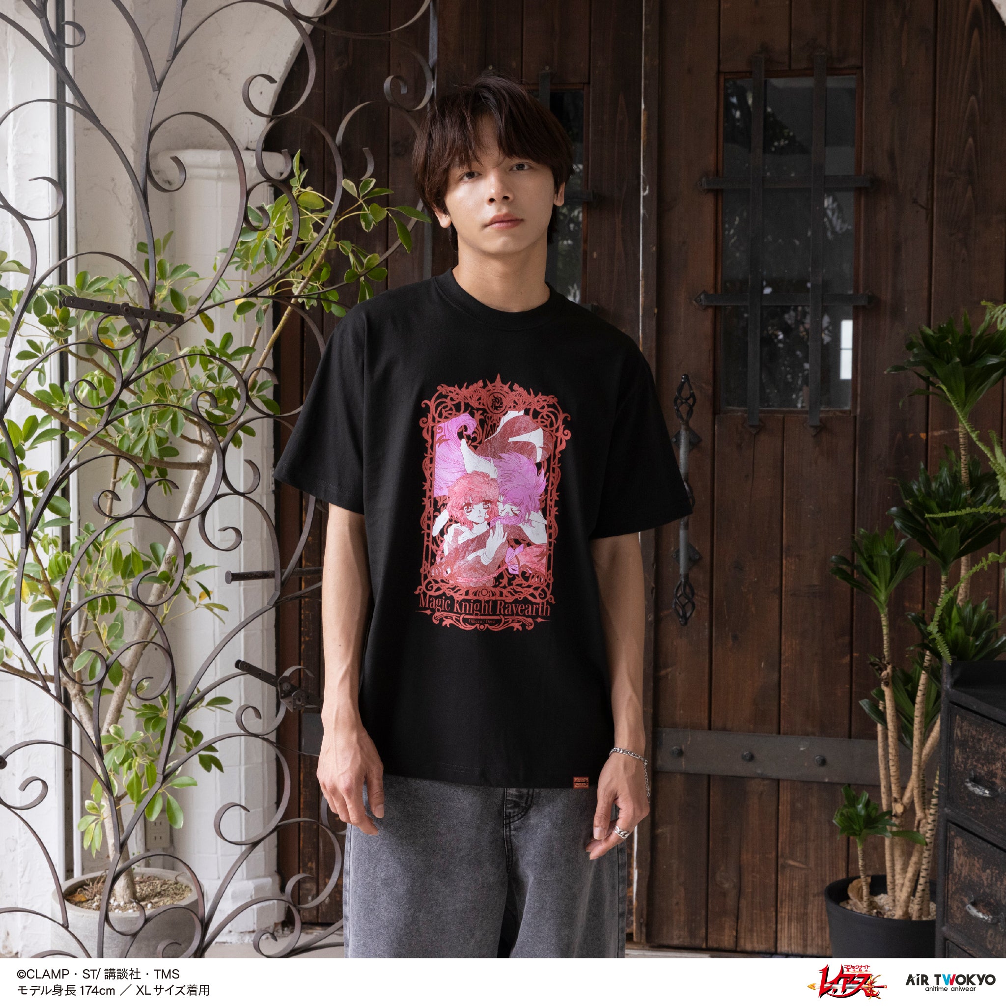 『魔法騎士レイアース』第2弾 デコラティブTシャツ 1(獅堂光&ノヴァ)ブラック