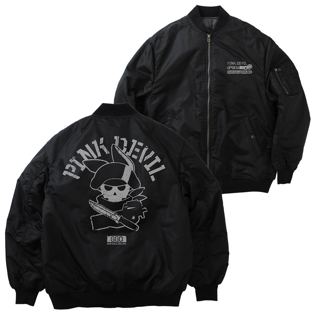 『ソードアート・オンライン オルタナティブ ガンゲイル・オンラインII』ピンクの悪魔 MA-1ジャケット ブラック M