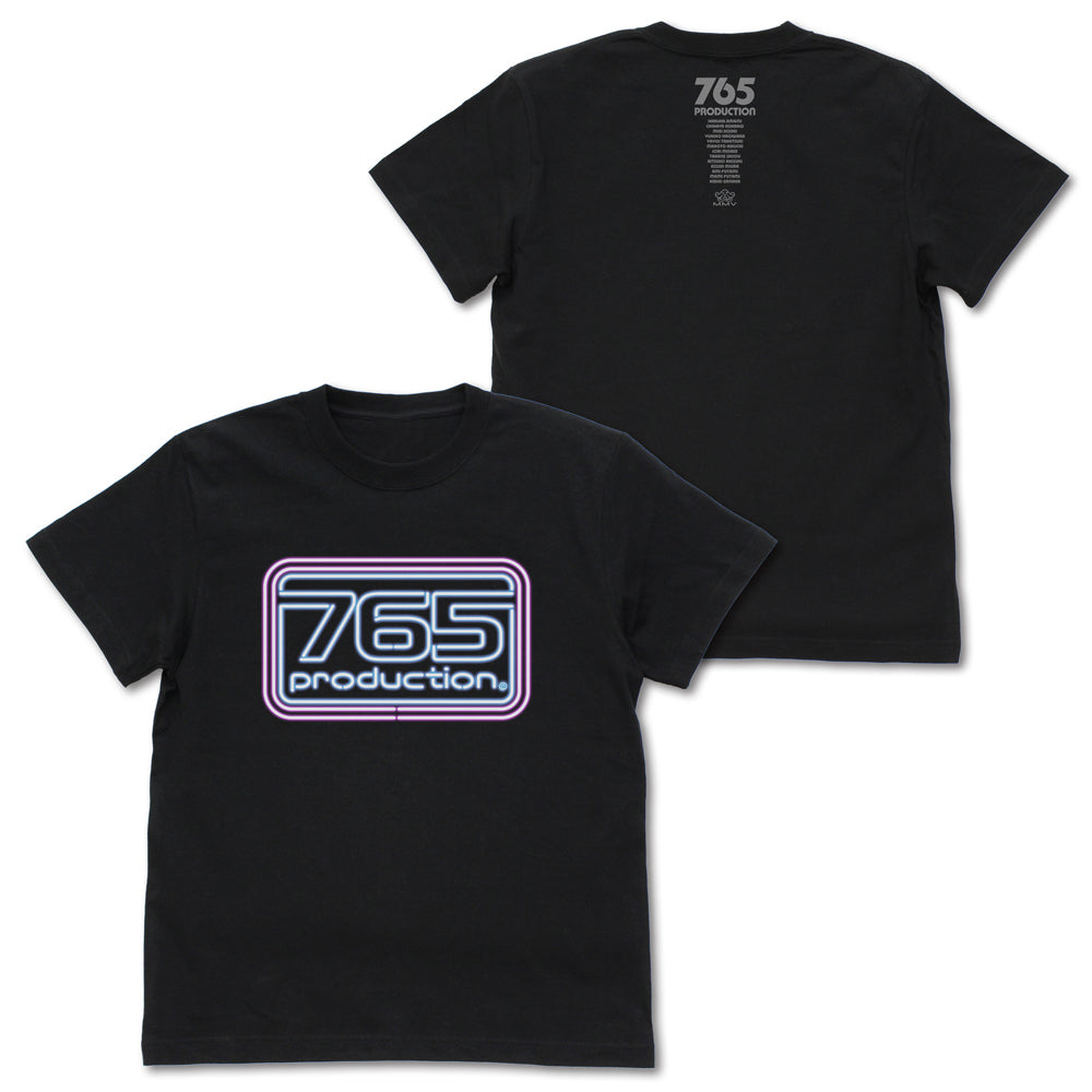 『アイドルマスター』765プロ ロゴ ネオンサイン Tシャツ ブラック L