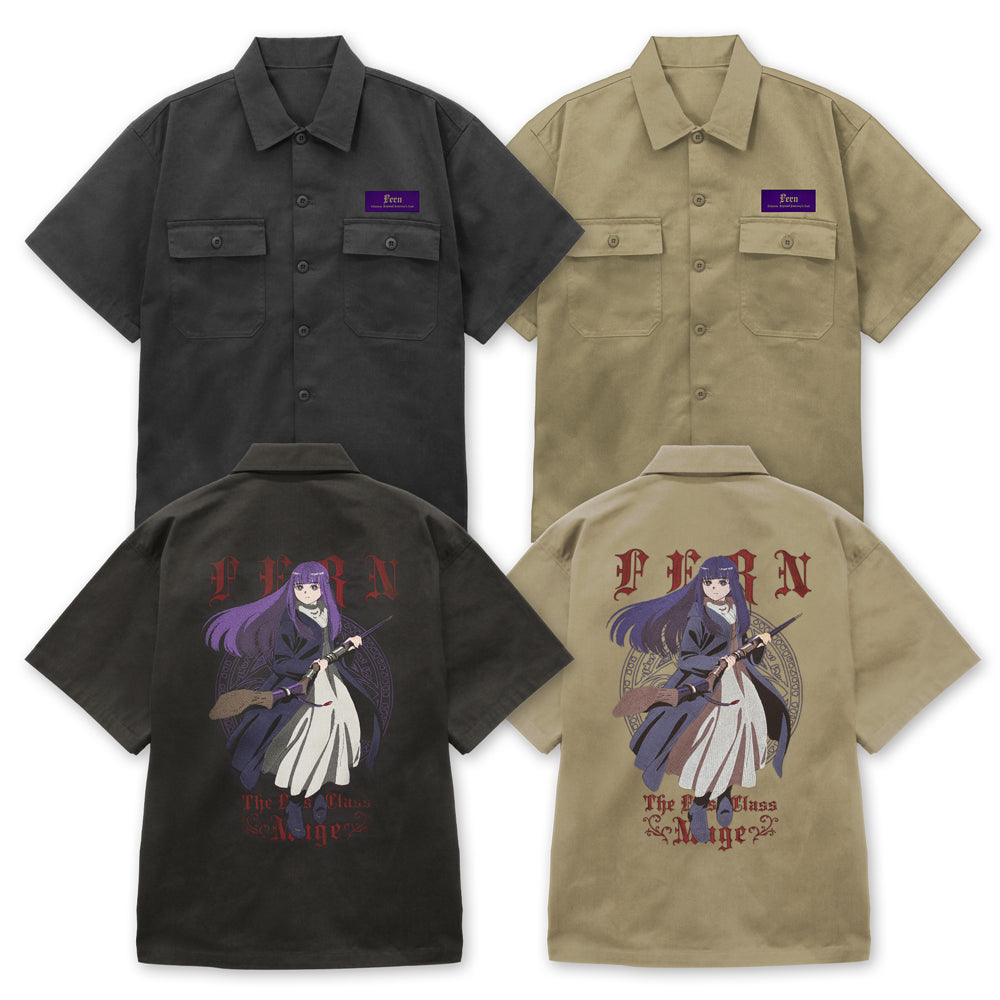 『葬送のフリーレン』フェルン 刺繍ワークシャツ サンドカーキ XXL