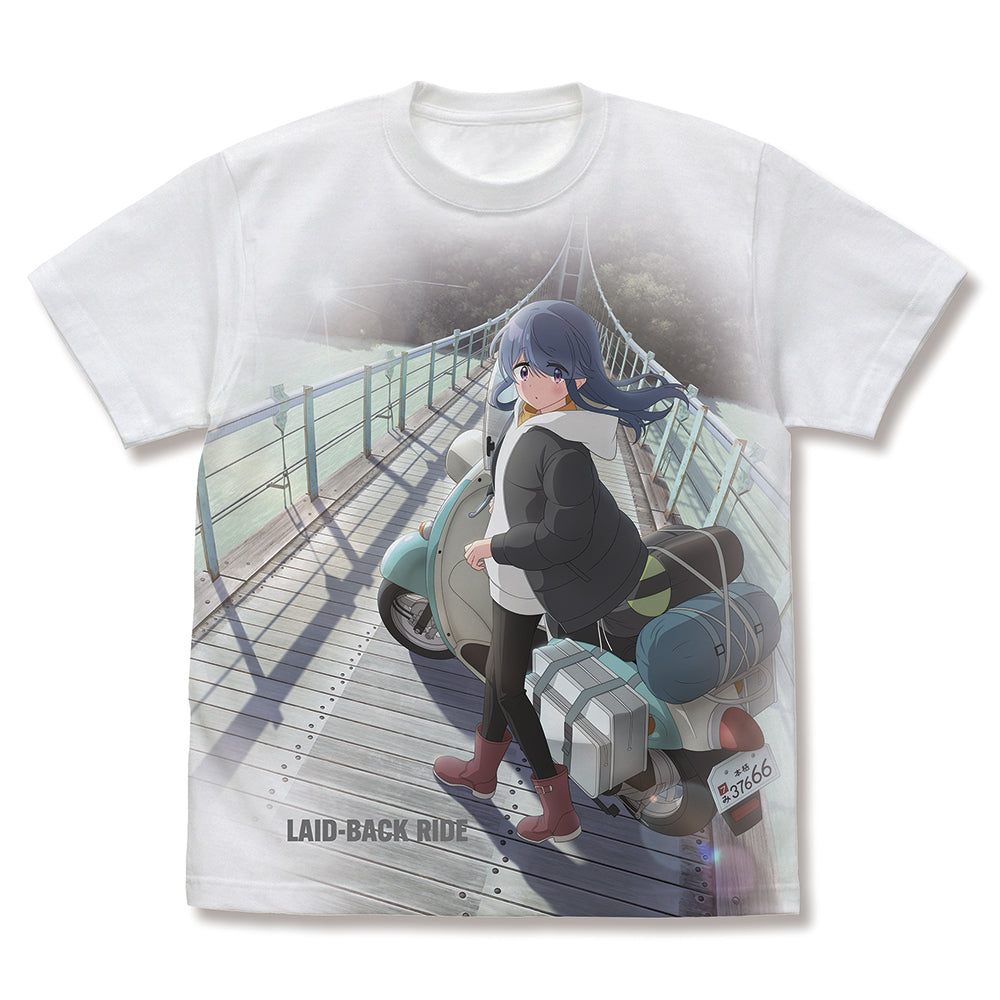 【生産終了品、超レア、限定色】アニメ　ゆるキャン　コラボTシャツLサイズ ゆるキャン△ SEASON3』バイク志摩リン フルグラフィックTシャツ