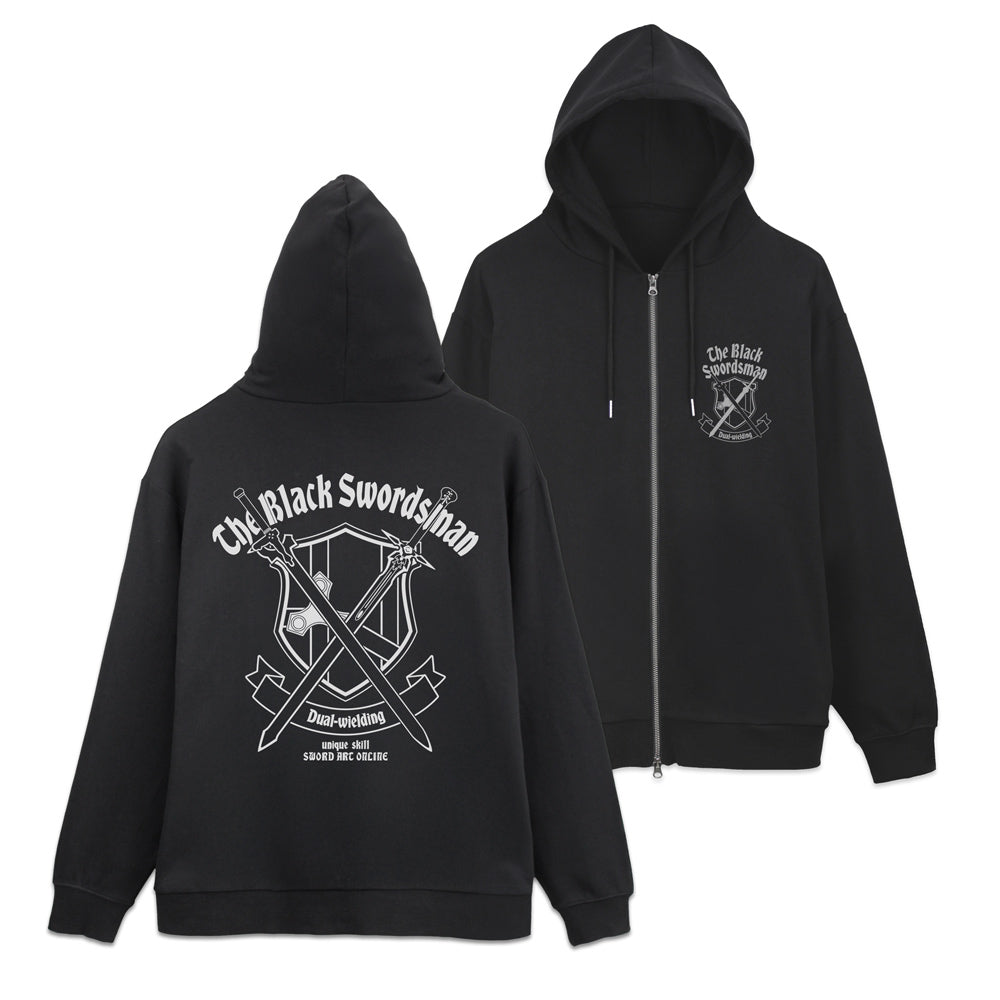 『ソードアート・オンライン』黒の剣士 キリト 二刀流 ジップパーカー ブラック L