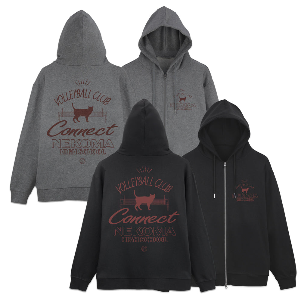 『ハイキュー!!』音駒高校バレーボール部 ジップパーカー Ver.2.0 ミックスグレー L