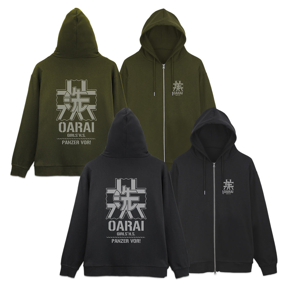 『ガールズ&パンツァー 最終章』大洗女子学園 ジップパーカー Ver.3.0 ブラック M