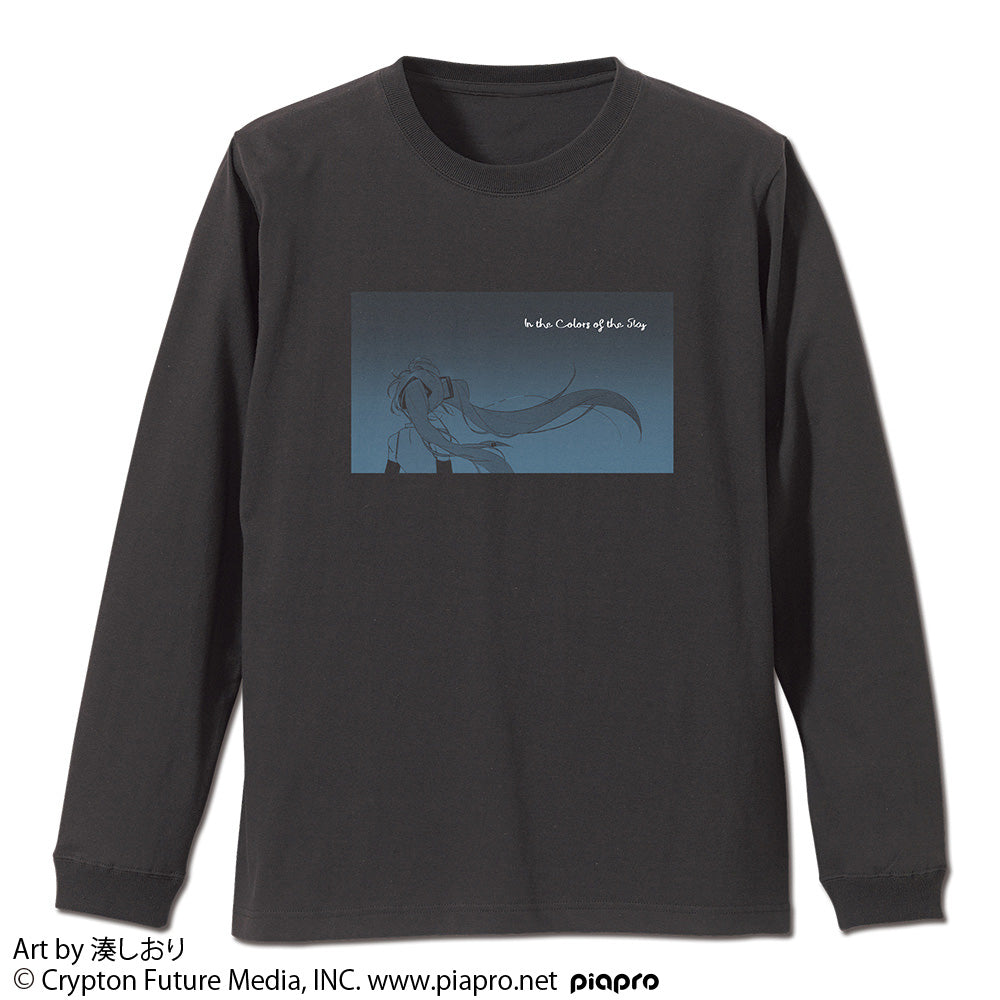 『初音ミク』袖リブロングスリーブTシャツ 湊しおりVer. スミ M