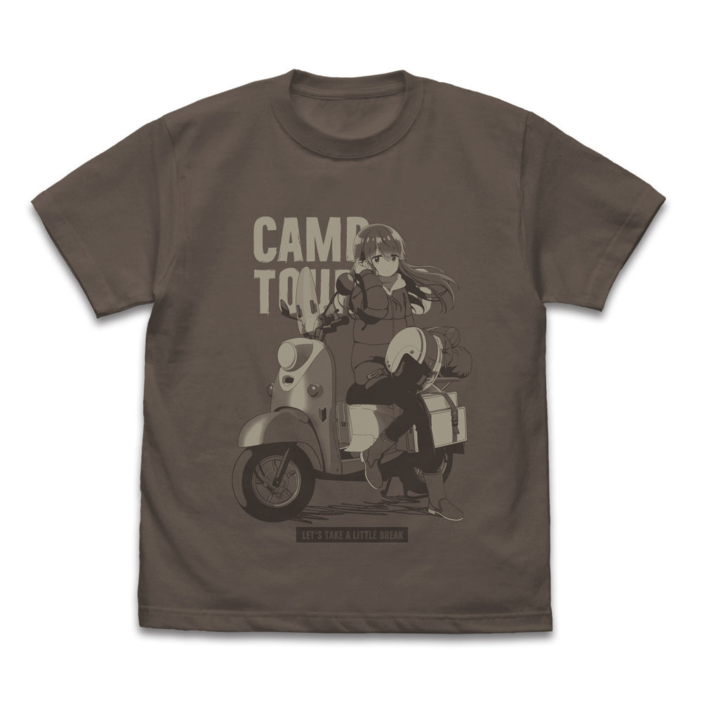 『ゆるキャン△ SEASON3』描き下ろし 志摩リン Tシャツ バイクでひといきVer. チャコール L