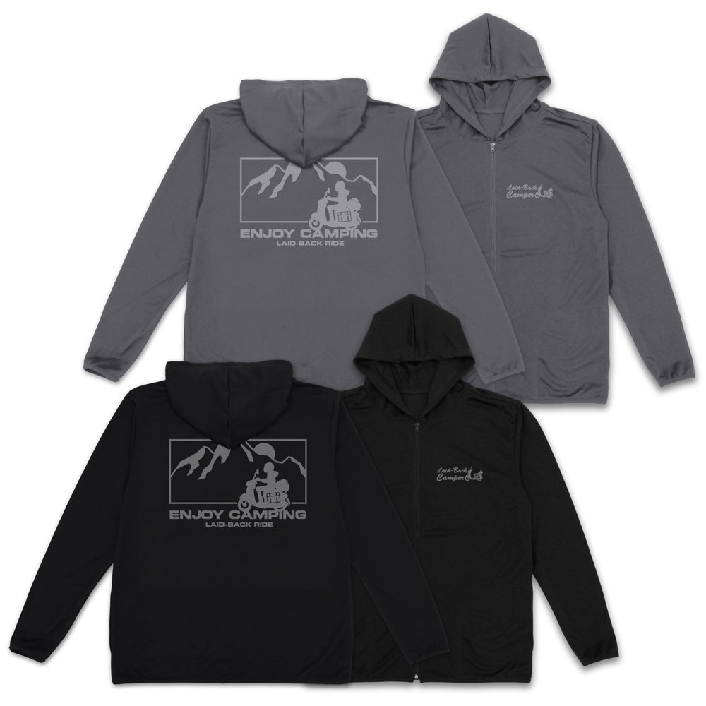 『ゆるキャン△ SEASON3』シルエットバイク志摩リン 薄手ドライパーカー グレー XXL