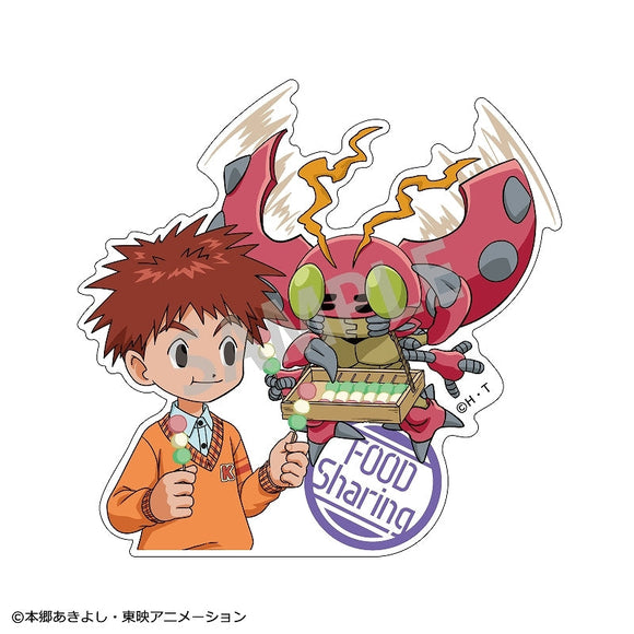 『デジモンアドベンチャー』ダイカットステッカー_ 泉光子郎&テントモン_ 食べ物わけっこ