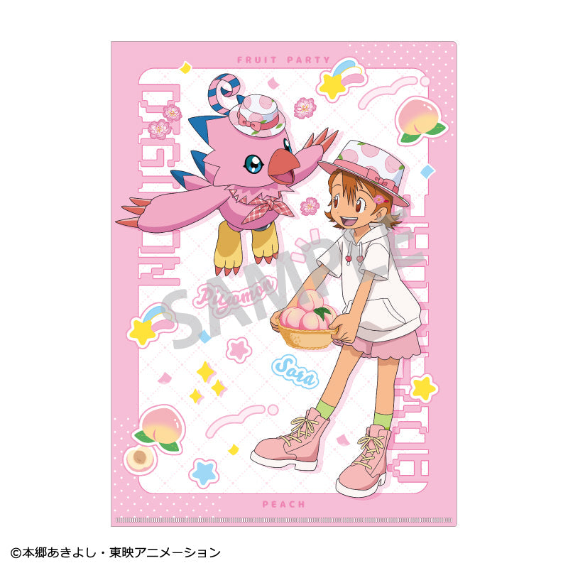 『デジモンアドベンチャー』A4シングルクリアファイル 武之内空&ピヨモン 太刀川ミミ&パルモン/ フルーツパーティー