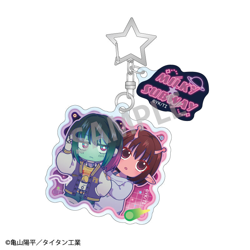 『銀河特急 ミルキー☆サブウェイ』ダブルパーツアクリルキーホルダー チハル&マキナ/描き起こし第2弾
