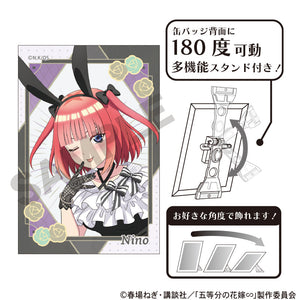 『五等分の花嫁』アート缶バッジ 中野二乃 モノクロバニードレス