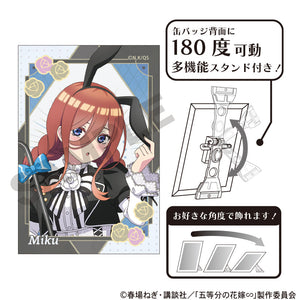 『五等分の花嫁』アート缶バッジ 中野三玖 モノクロバニードレス