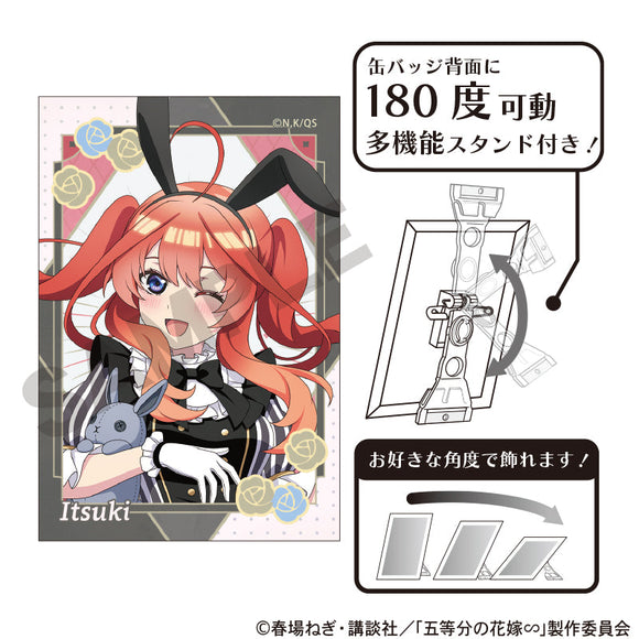 『五等分の花嫁』アート缶バッジ 中野五月 モノクロバニードレス