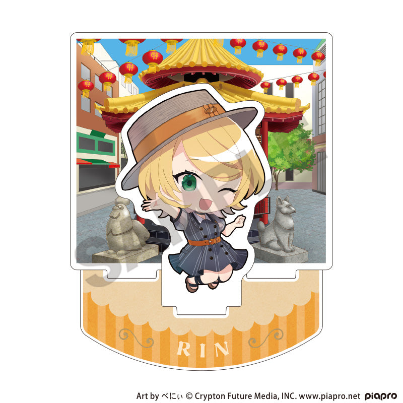 『初音ミク』ジオラマアクリルスタンド 鏡音リン レトロ☆神戸2025 ミニキャラ