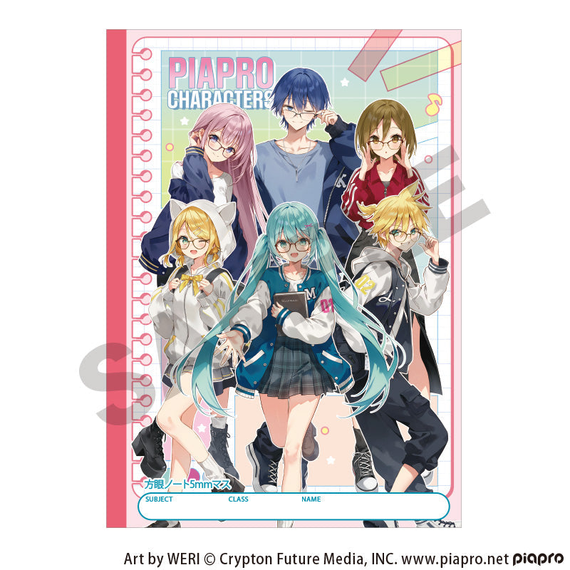 『初音ミク』B5方眼ノート 集合 メガネスタイル