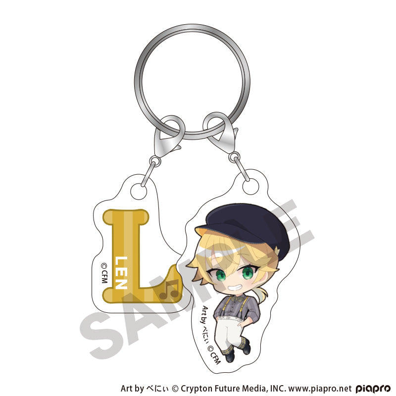 『初音ミク』ちび2連イニシャルキーチェーン 鏡音レン クラシカルレトロミニキャラ