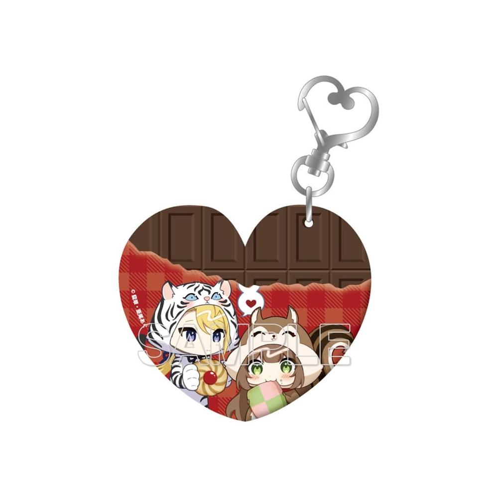 『小動物系令嬢は氷の王子に溺愛される』板チョコ風ハートラバーキーホルダー