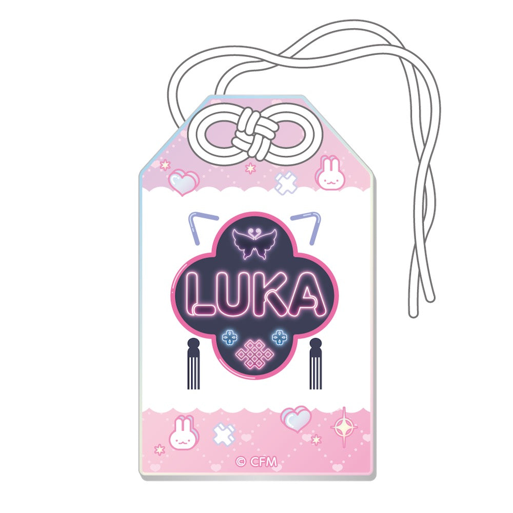 『初音ミク 秋葉原フェスティバル2025』お守り風オーロラアクリルストラップ コンセプトカフェVer. 巡音ルカ