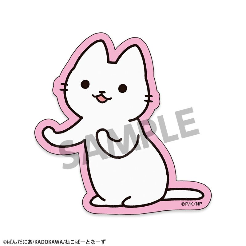 『うごく!ねこむかしばなし』アクリルステッカー シロネコ