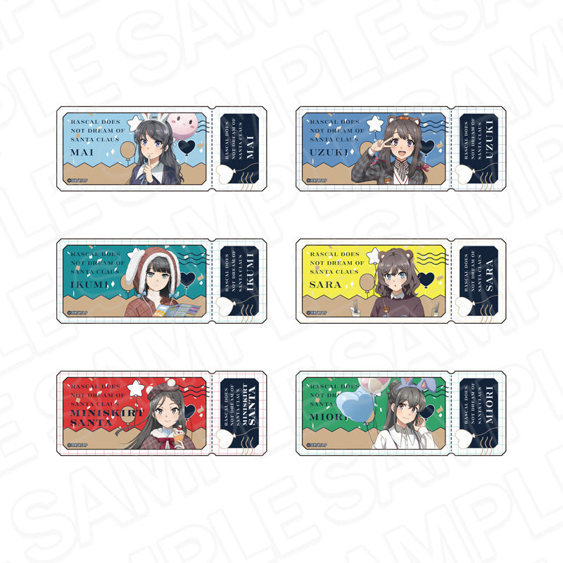『青春ブタ野郎はサンタクロースの夢を見ない』チケット風ステッカー(ブラインド) 遊園地 ver. セット