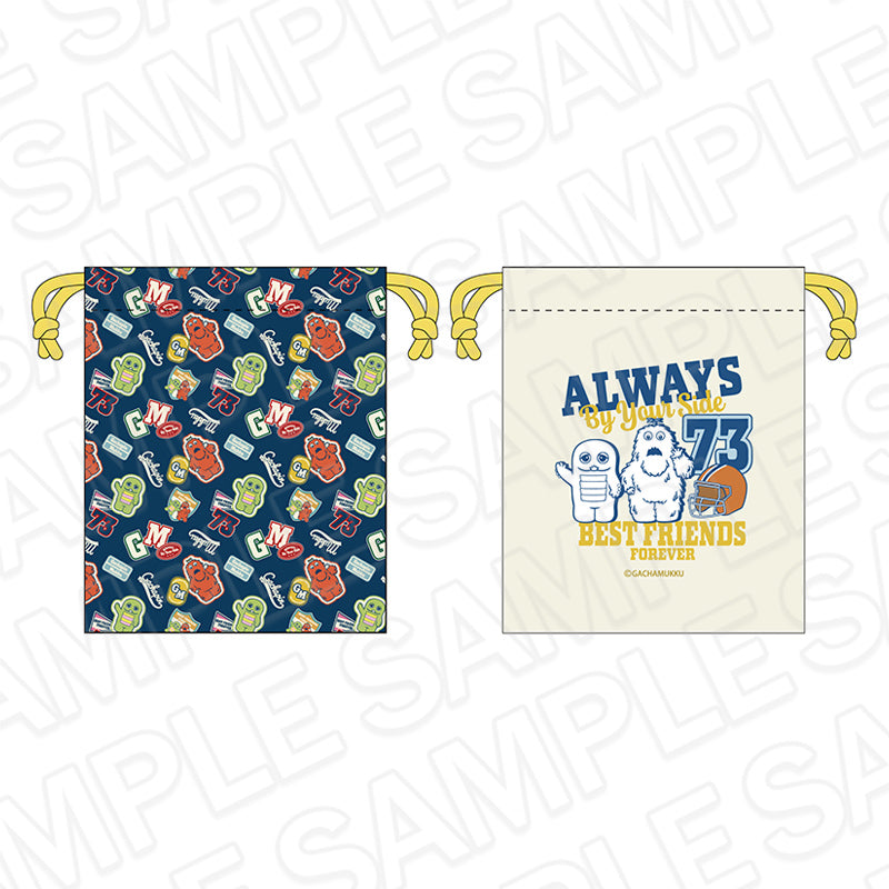 『ガチャピン・ムック』巾着 A college ver.