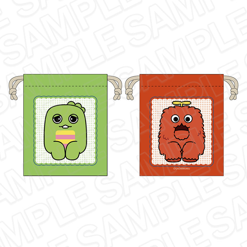 『ガチャピン・ムック』巾着 おすわりさん B