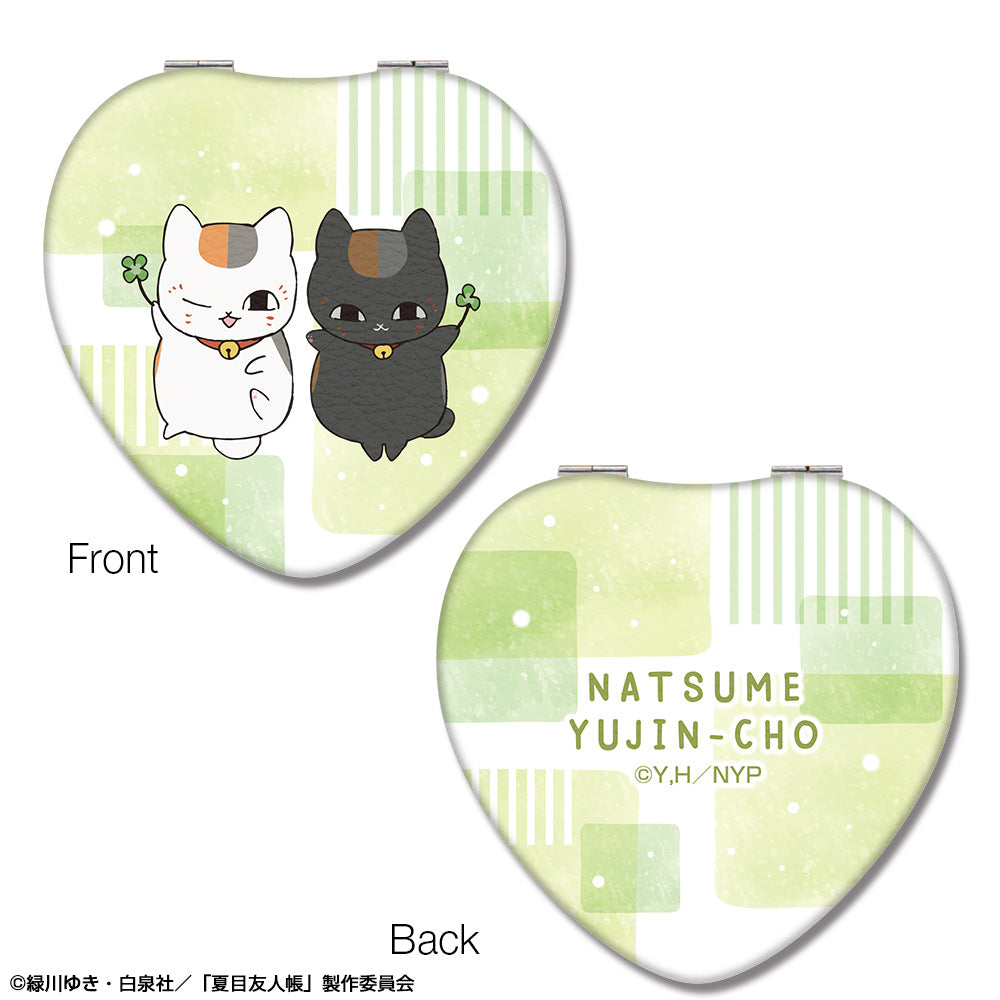 『夏目友人帳』ハート型コンパクトミラー デザイン03(ニャンコ先生&黒ニャンコ)【202602再販】