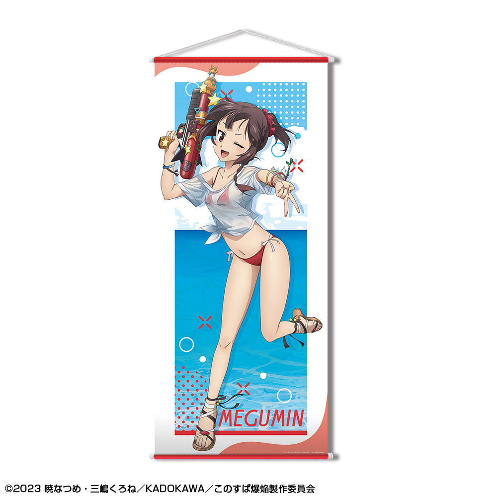 『この素晴らしい世界に爆焔を!』ほぼ等身大タペストリー デザイン01(めぐみん/Tシャツ水着Ver.)【描き下ろし】【202506再販】