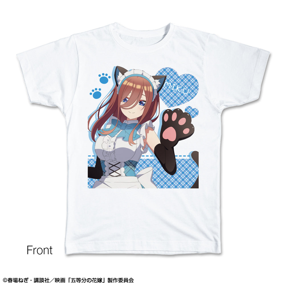 『五等分の花嫁』Tシャツ XLサイズ デザイン03(中野三玖/猫耳メイドver.)【描き下ろし】【202506再販】
