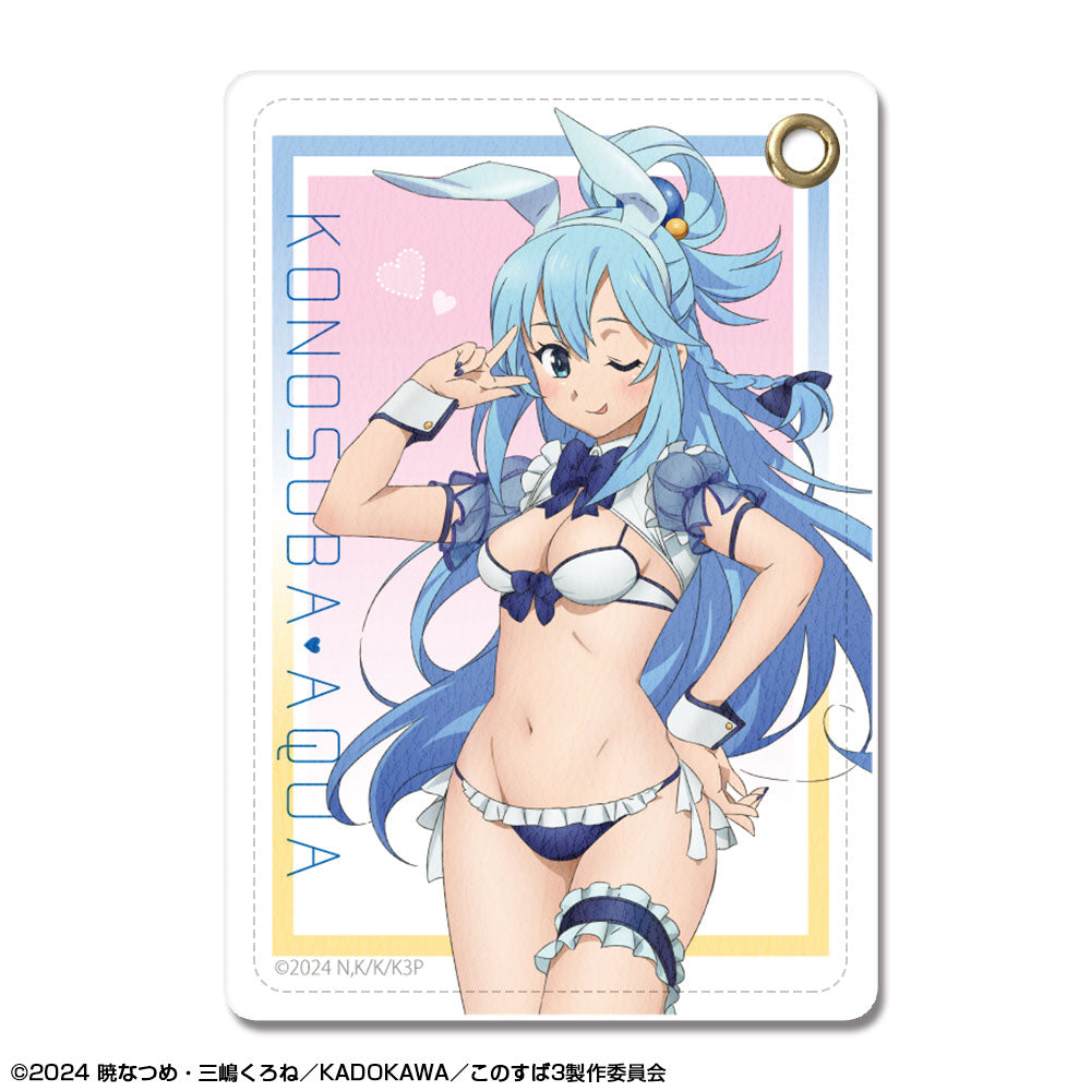『この素晴らしい世界に祝福を!3』レザーパスケース デザイン01(アクア/バニー風水着ver.)【描き下ろし】【202504再販】