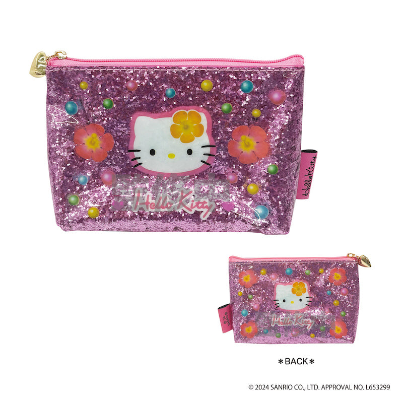 『ハローキティ』HELLO KITTY 2024 GOGOギャル COLLECTION グリッターポーチ ハイビスカス