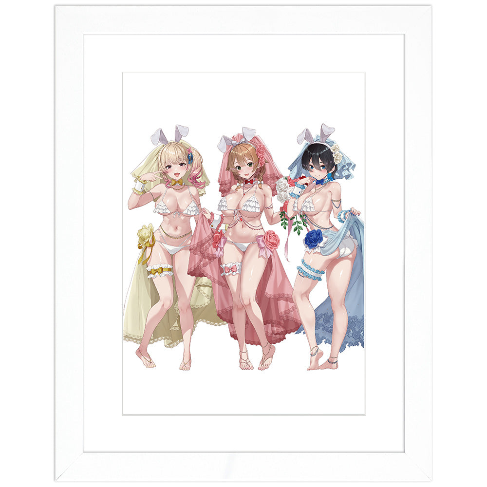 『バニーガーデン』描き下ろしキャラファイングラフ (バニーウエディング水着) A4