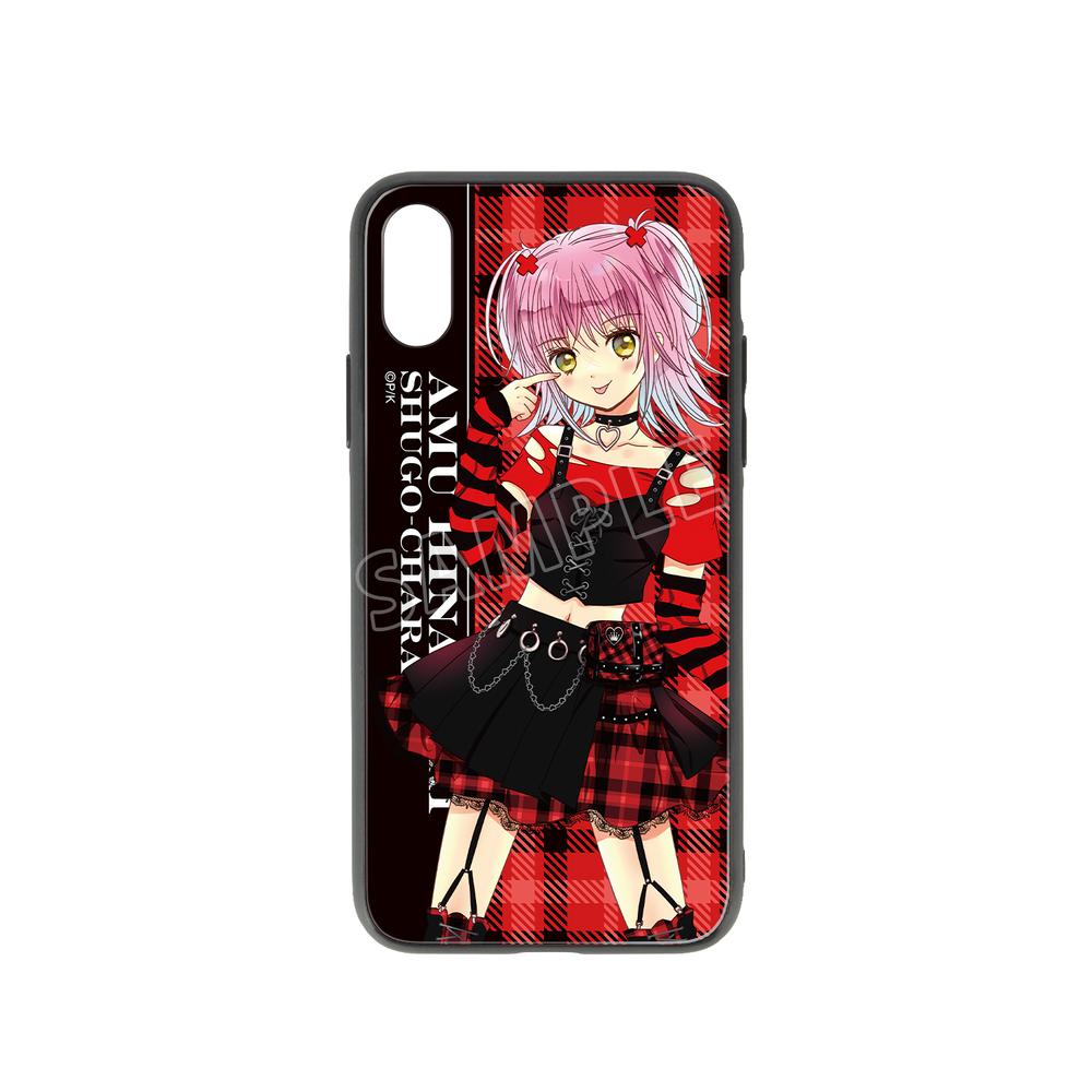 『しゅごキャラ!』PEACH-PIT先生 描き下ろし 日奈森あむ ゴスパンクver. 強化ガラスiPhoneケース【202507再販】