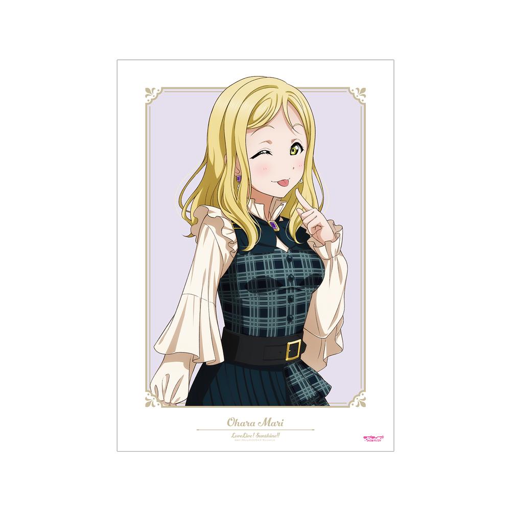 『ラブライブ!サンシャイン!!』描き下ろし 小原 鞠莉 チェックワンピース衣装ver. A3マット加工ポスター【202510再販】