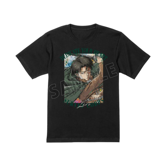 『進撃の巨人』リヴァイ grunge CANVAS Tシャツメンズ【202501再販】