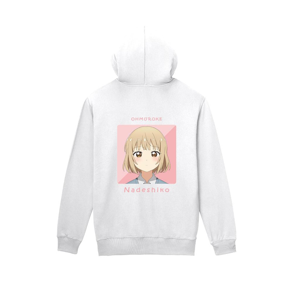 『大室家』大室撫子 バックプリントジップパーカーレディース【202505再販】